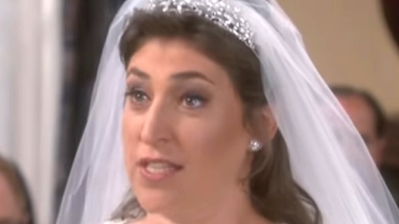 Amy giving her vows in her wedding dress