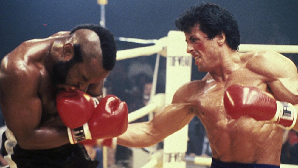 Rocky Balboa punching Clubber Lang