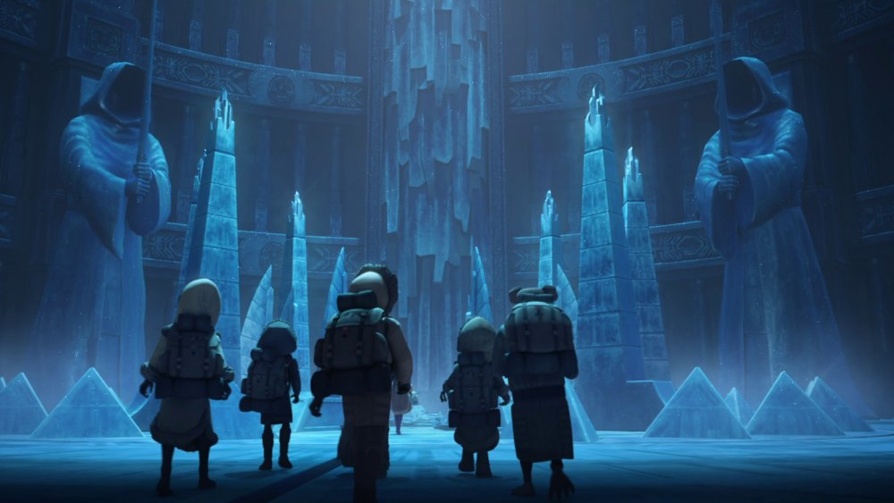 Jedi younglings in Ilum's Crystal Cave in Star Wars: The Clone Wars