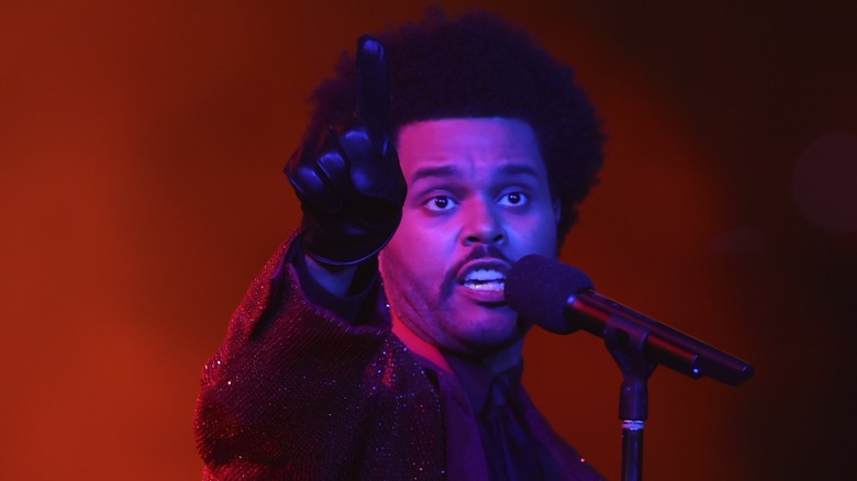The Weeknd singing at Superbowl
