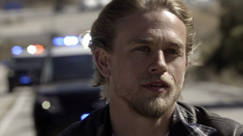 Jax riding from the cops in Sons of Anarchy