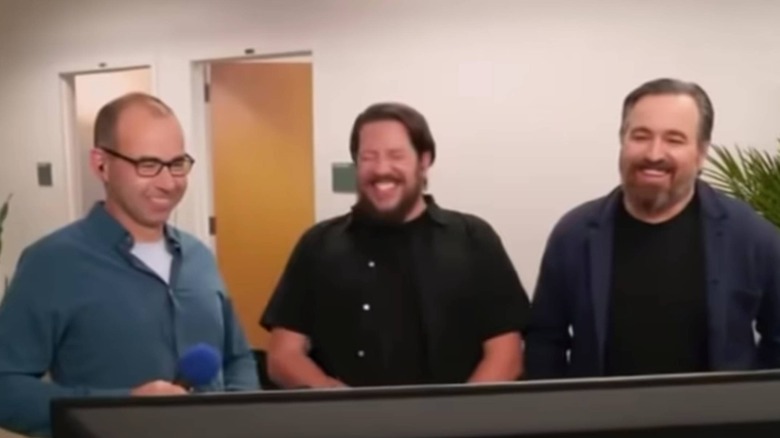 The Impractical Jokers laughing