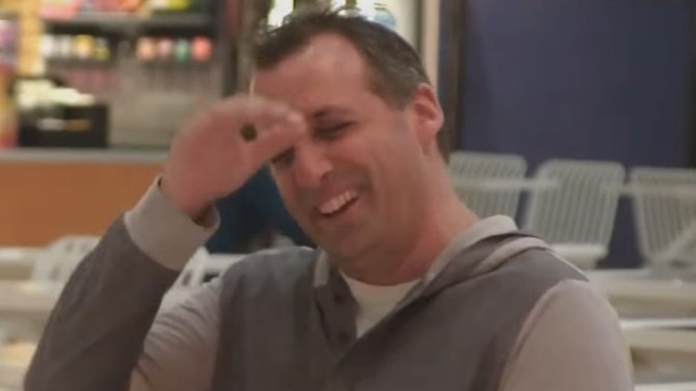 Joe Gatto wiping his brow