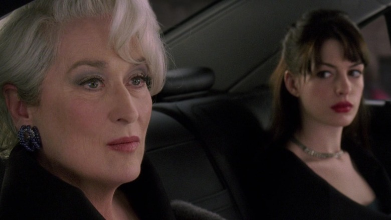 Streep and Hathaway appear as Miranda and Andy 