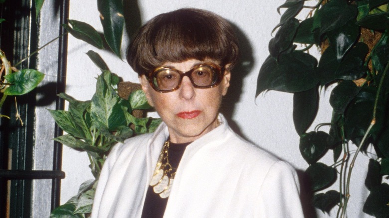 Edith Head looking fierce with plants