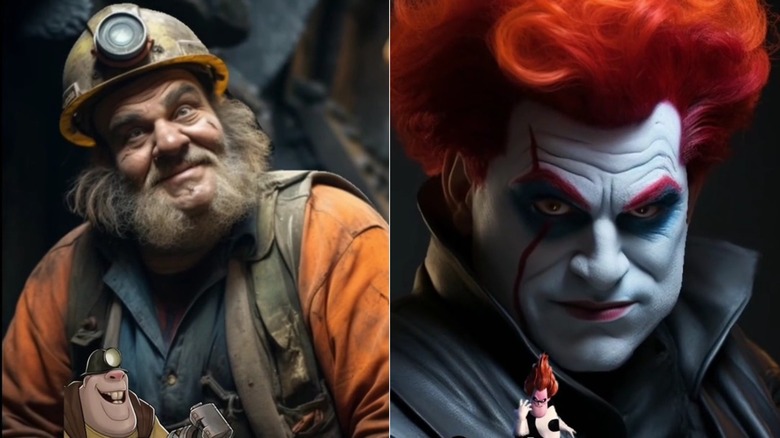 Live-action Underminer and Syndrome side-by-side