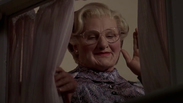 Mrs. Doubtfire waving