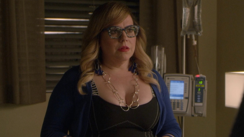 Kirsten Vangsness looking surprised 