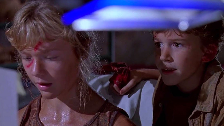 Lexi and Tim in Jurassic Park