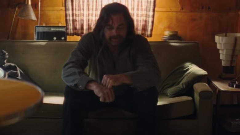 Rick Dalton brooding in trailer