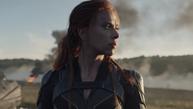 Black Widow shocked wearing new suit