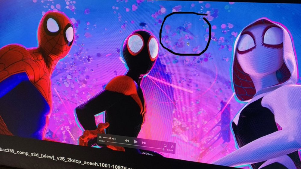 Chris Miller points out his secret dolphin in Spider-Man: Into the Spider-Verse