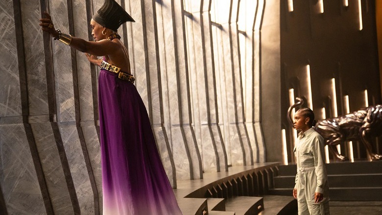 Queen Ramonda and Riri in Black Panther: Wakanda Forever