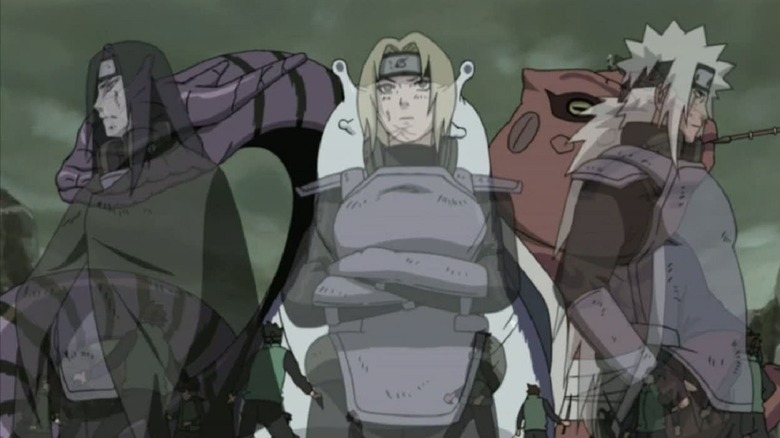 The three sannin and their summoned creatures