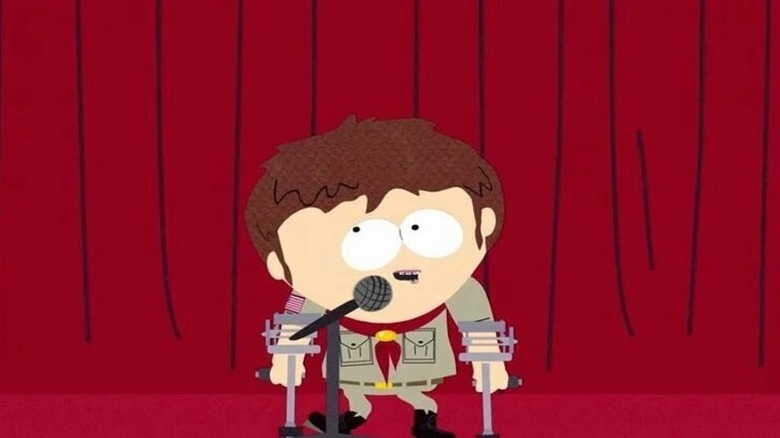 Jimmy performing stand-up comedy on South Park