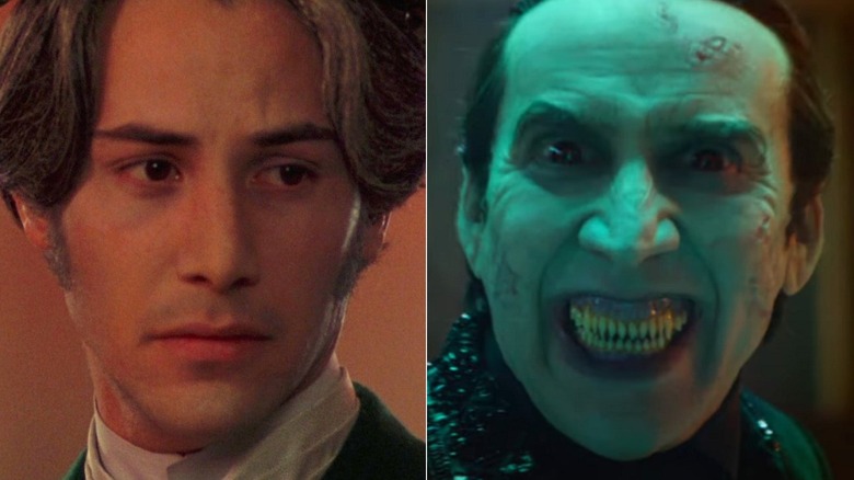 Sad Jonathan Harker and manic Dracula