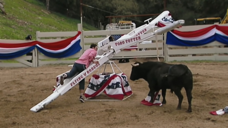 Johnny Knoxville on the Toro Totter