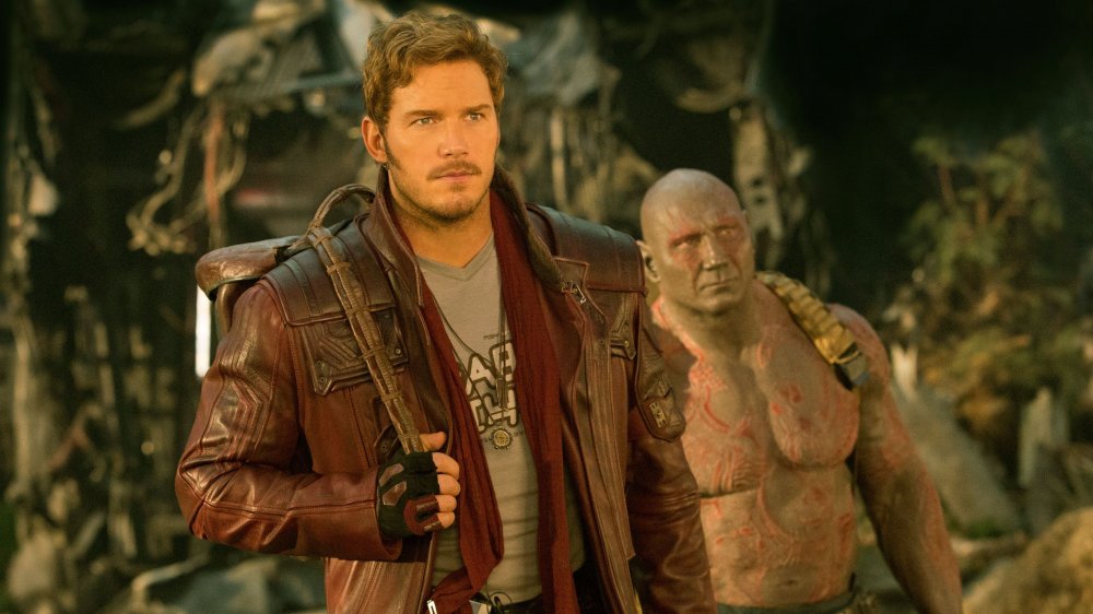 Chris Pratt and Dave Bautista in Guardians of the Galaxy