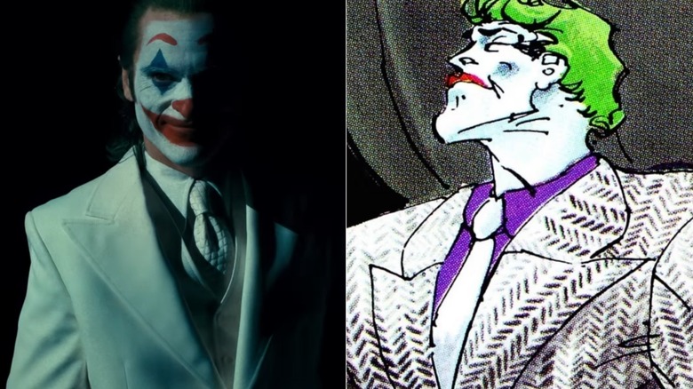 The Joker dressed in a white suit