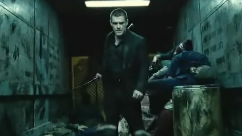 Brolin wielding a sword