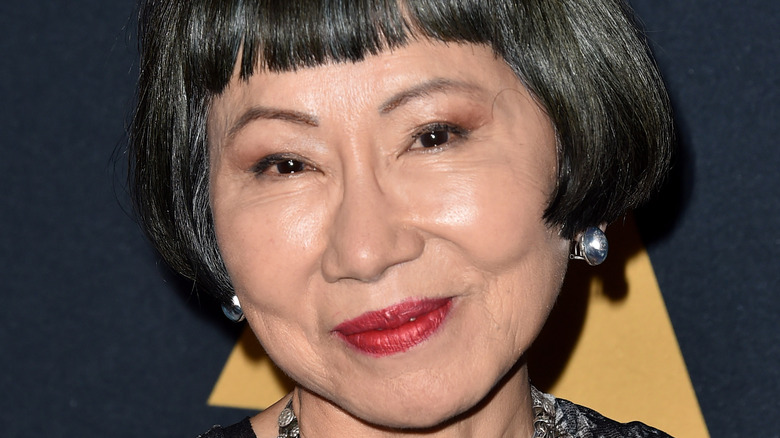 Amy Tan looking cheerful