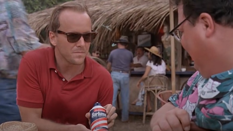 Dodgson showing Nedry the Barbasol can