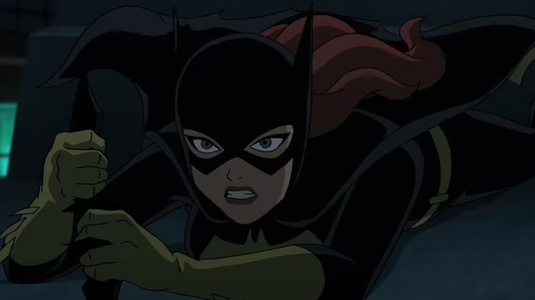 Batgirl fighting outside