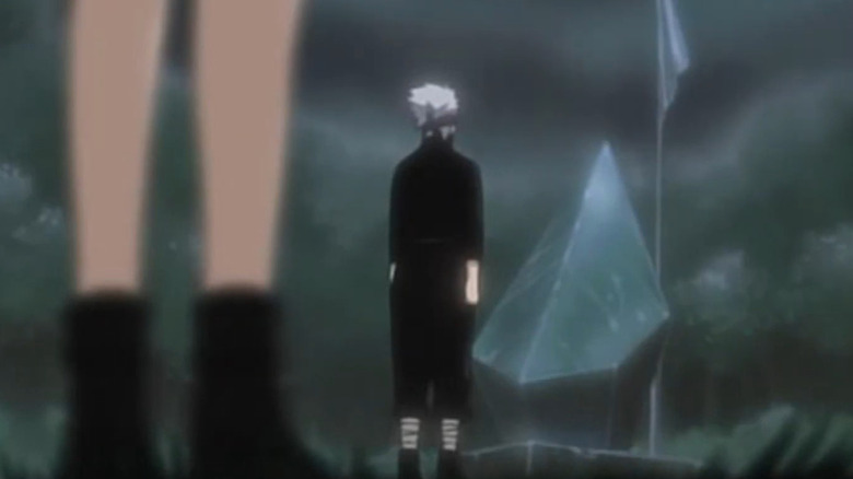 Kakashi visiting memorial