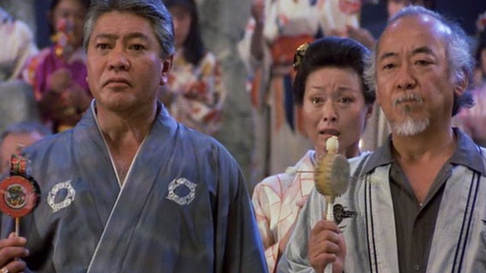 Sato, Yukie, and Mr. Miyagi reunited in The Karate Kid Part II