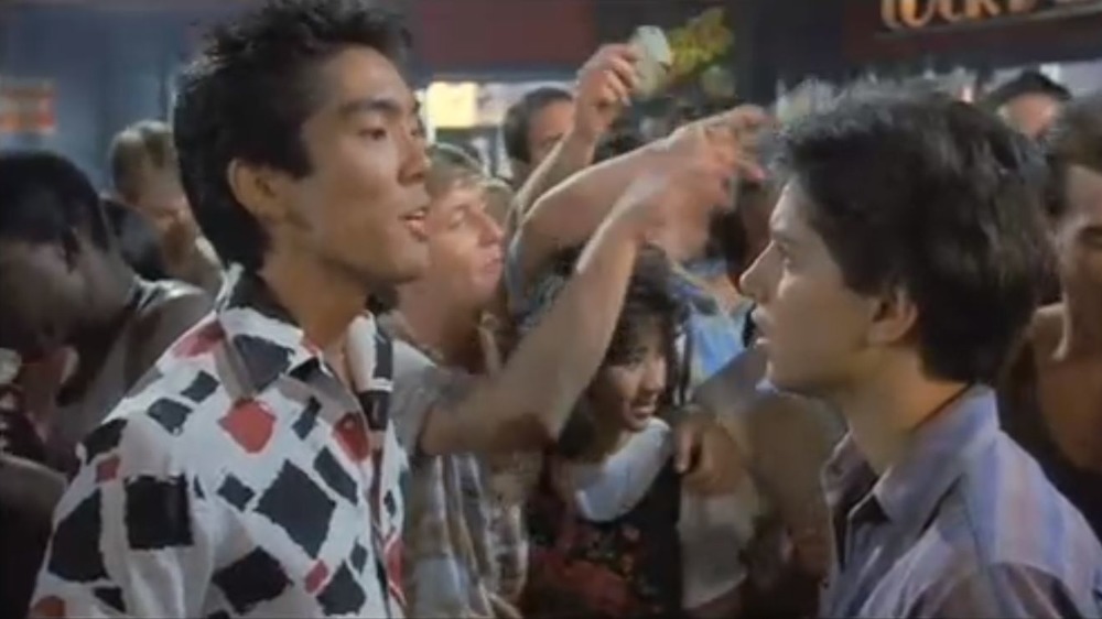 Yuji Okumoto and Ralph Macchio as Chozen and Daniel LaRusso in The Karate Kid Part II