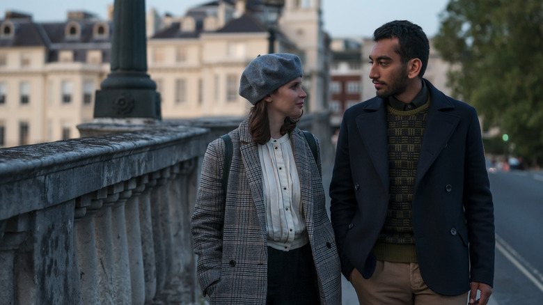 Felicity Jones and Nabhaan Rizwan walking