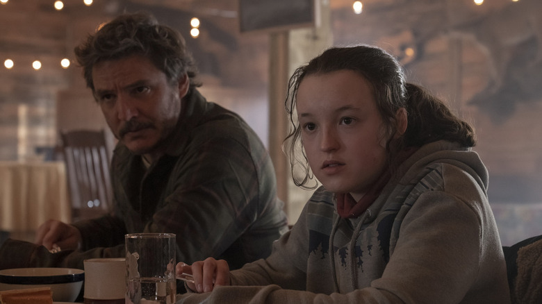 Joel and Ellie at the dinner table