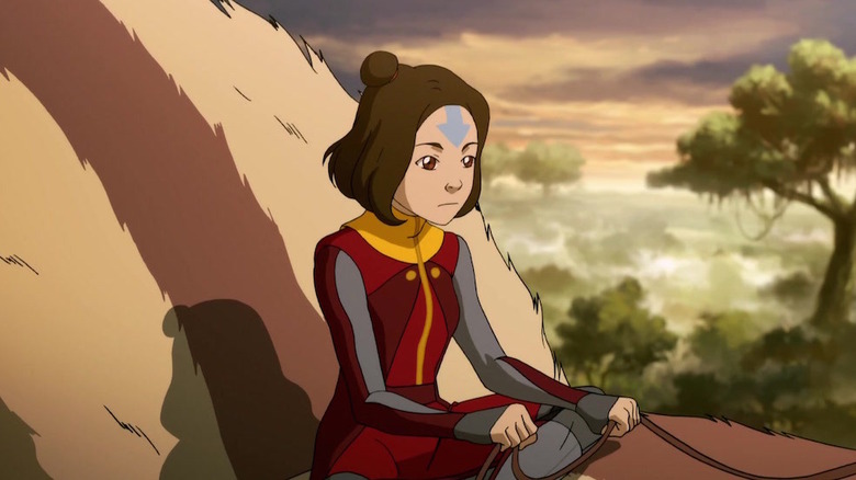 Jinora flying a bison