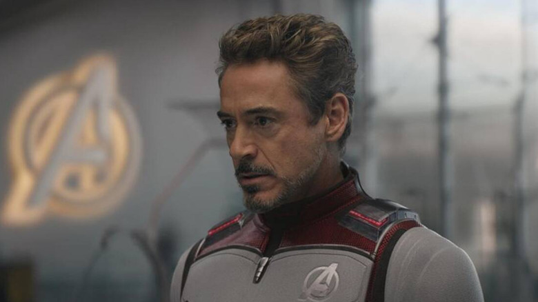 Tony Stark wearing his time heist suit
