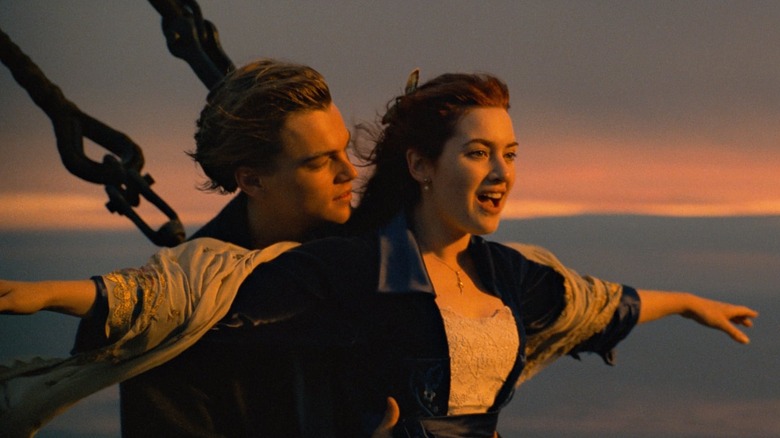 Jack helps Rose fly in Titanic