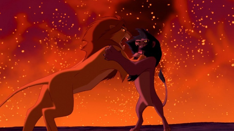 Scar and Simba fight