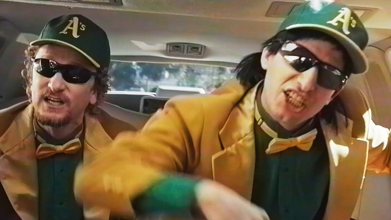 Schaffer and Samberg rap in an SUV