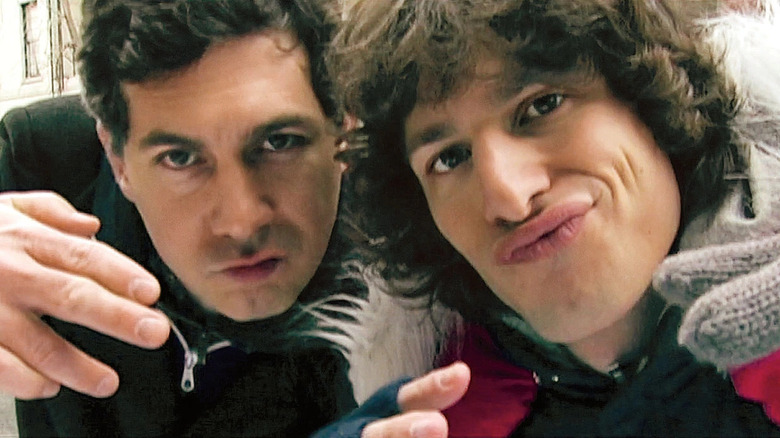 Chris Parnell and Andy Samberg posing for camera