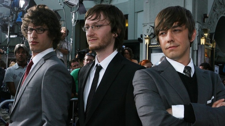 Samberg, Schaffer, and Taccone at a red carpet