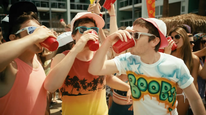 Lonely Island chugging from red SOLO cups