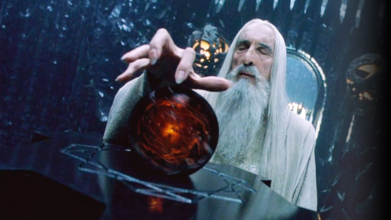 Saruman and Sauron use Palantíri