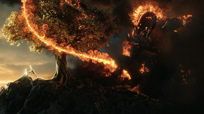 Balrog whipping tree with fire