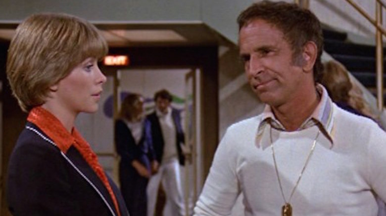 Lauren Tewes and Don Adams (r) on The Love Boat