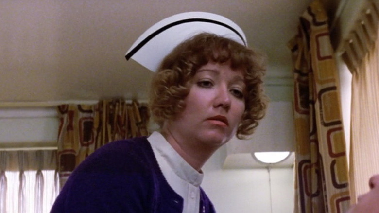 S.E. Hinton as a nurse in The Outsiders