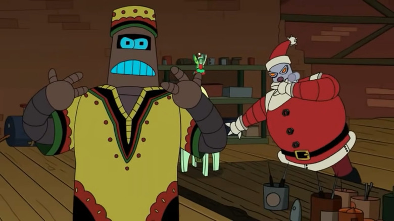 Kwanzaabot and Santa Claus Robot rapping 