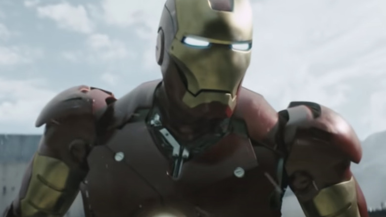 Iron Man leaning forward