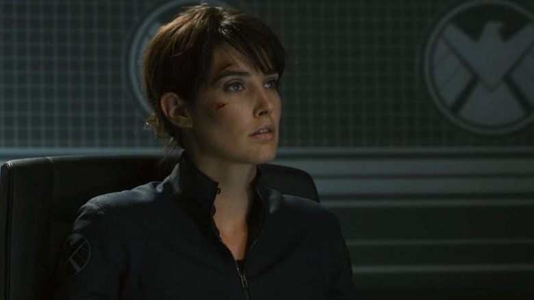 Maria Hill looking hurt