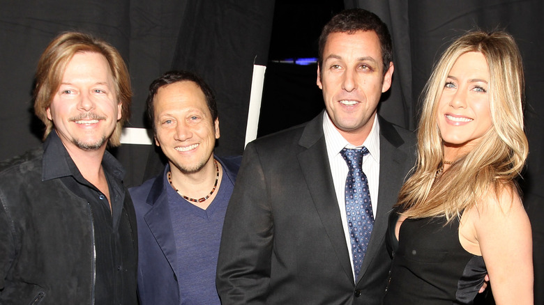 Jennifer Aniston standing with Adam Sandler