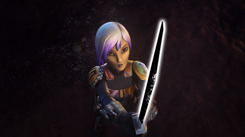 Sabine trains with the Darksaber