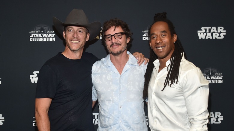 Brendan Wayne, Pedro Pascal and Lateef Crowder attend "Star Wars" Celebration 2022